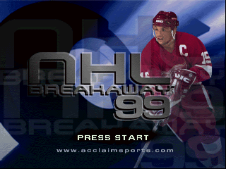 NHL Breakaway '99 title screen for Nintendo 64